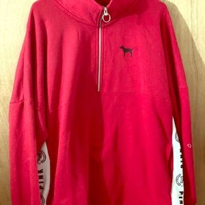 Vs pink quarter zip pullover